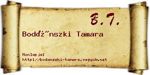 Bodánszki Tamara névjegykártya